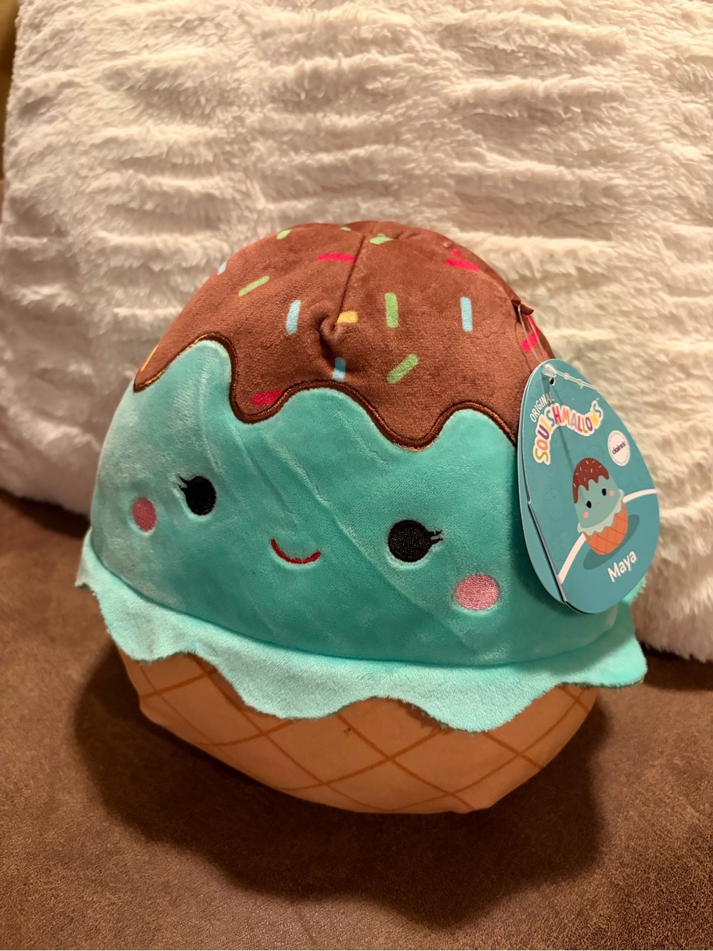 Squishmallows Maya Ice Cream Cone Plush - Mint & Brown with Sprinkles